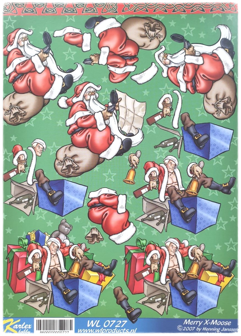 3D Knipvel - Kerstmis - Merry X-Moose 0727