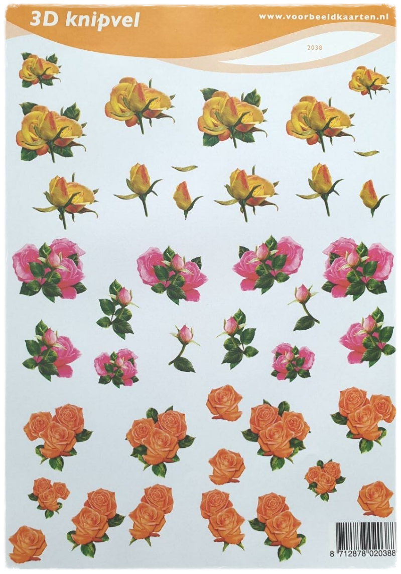 3D Knipvel - Bloemen - 2038