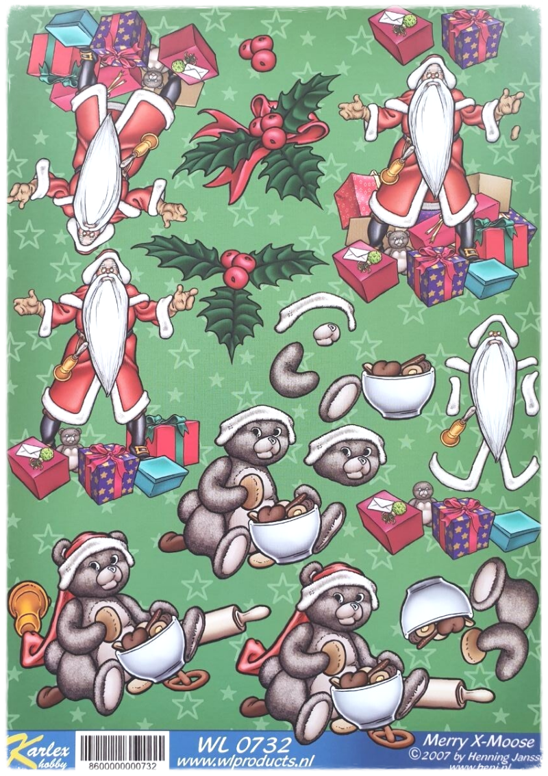 3D Knipvel - Kerstmis - Merry X-Moose 0732