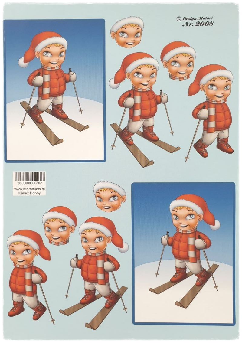 3D Knipvel - Jongen op Ski's - 2008