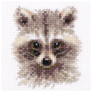 Borduurpakket - Animal Portraits: Raccoon