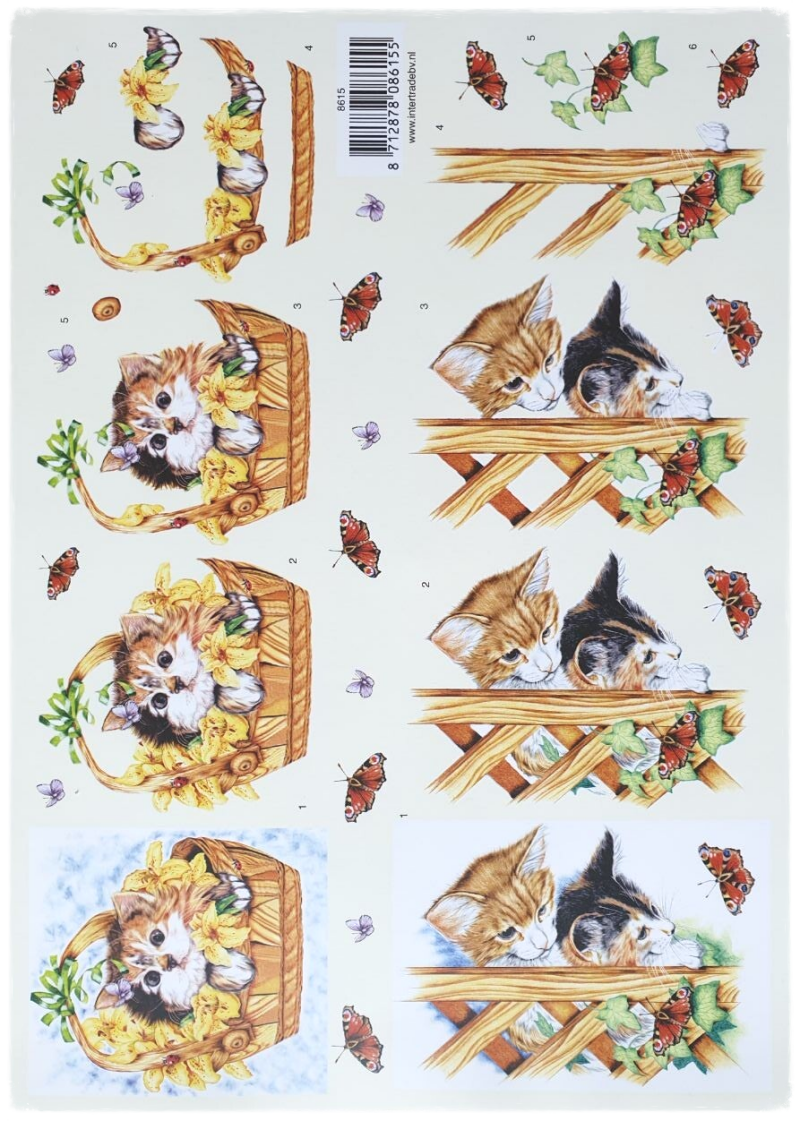 3D Knipvel - Katjes en Vlinders - 8615