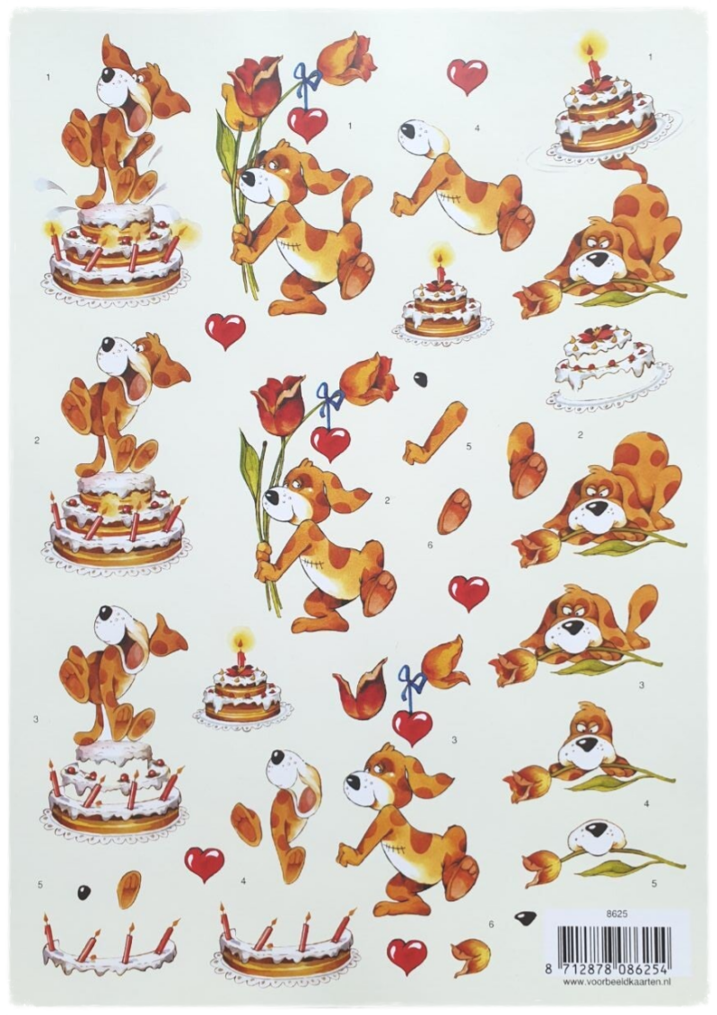 3D Knipvel - Verliefde Hond - 8625