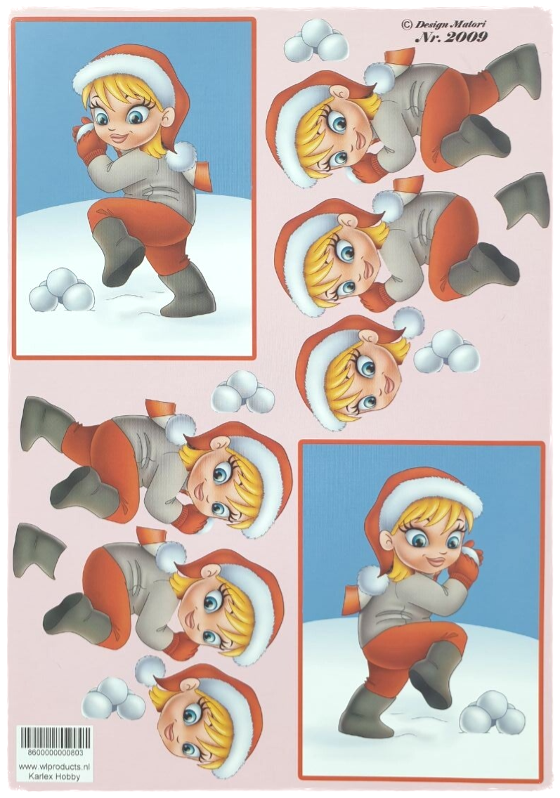 3D Knipvel - Meisje Gooit Sneeuwballen - 2009
