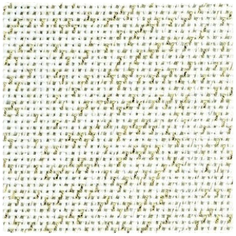 Borduurstof Evenweave 20 ct - 45x50 cm - White/Gold