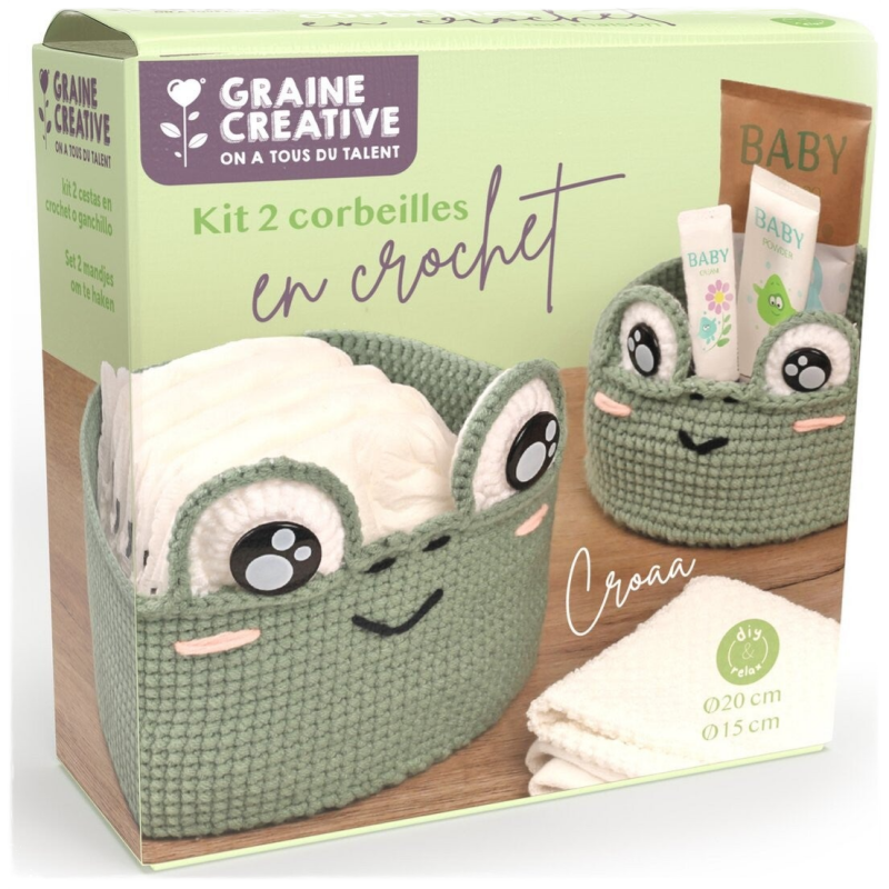 DIY Crochet Kit - Baskets Frog Design