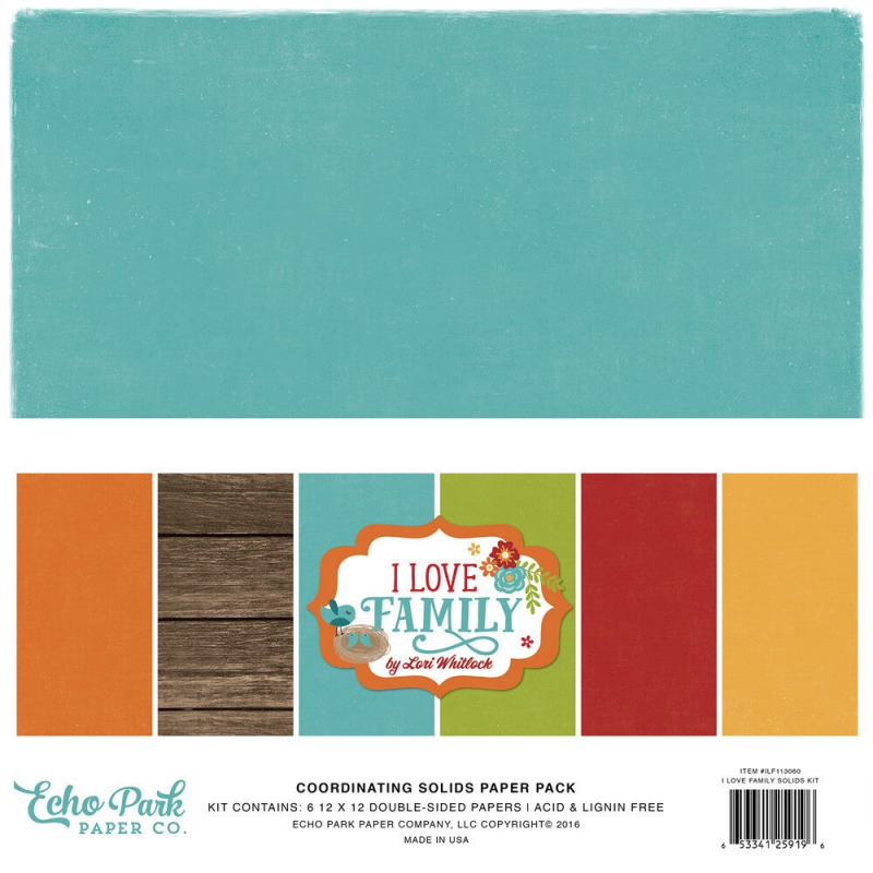 I love Family - 31x31 cm Coordinating Solids Paper Pack