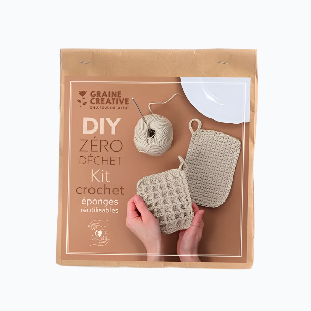 Kit de crochet écologique - Éponges réutilisables zéro déchet