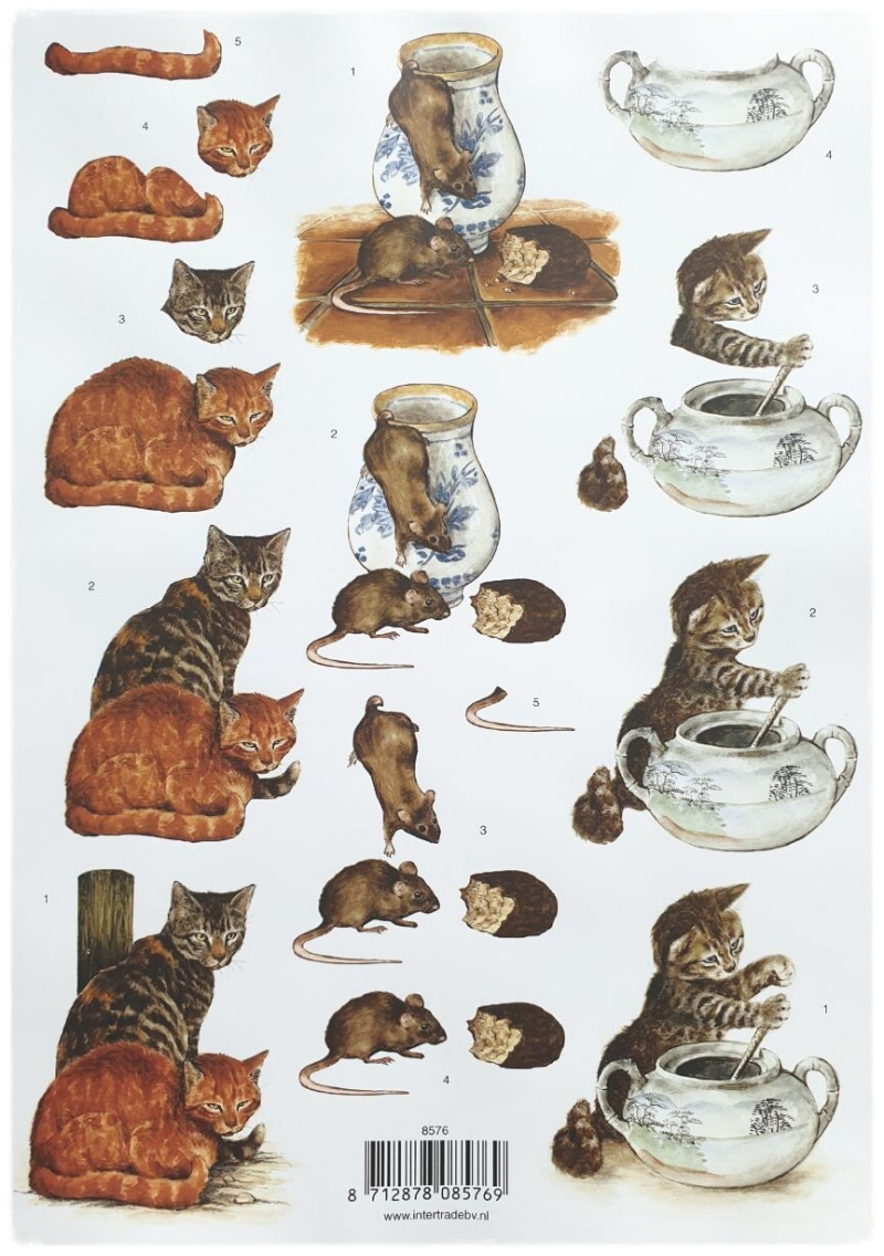 3D Cutting Sheet - Cats and Mice - 8576