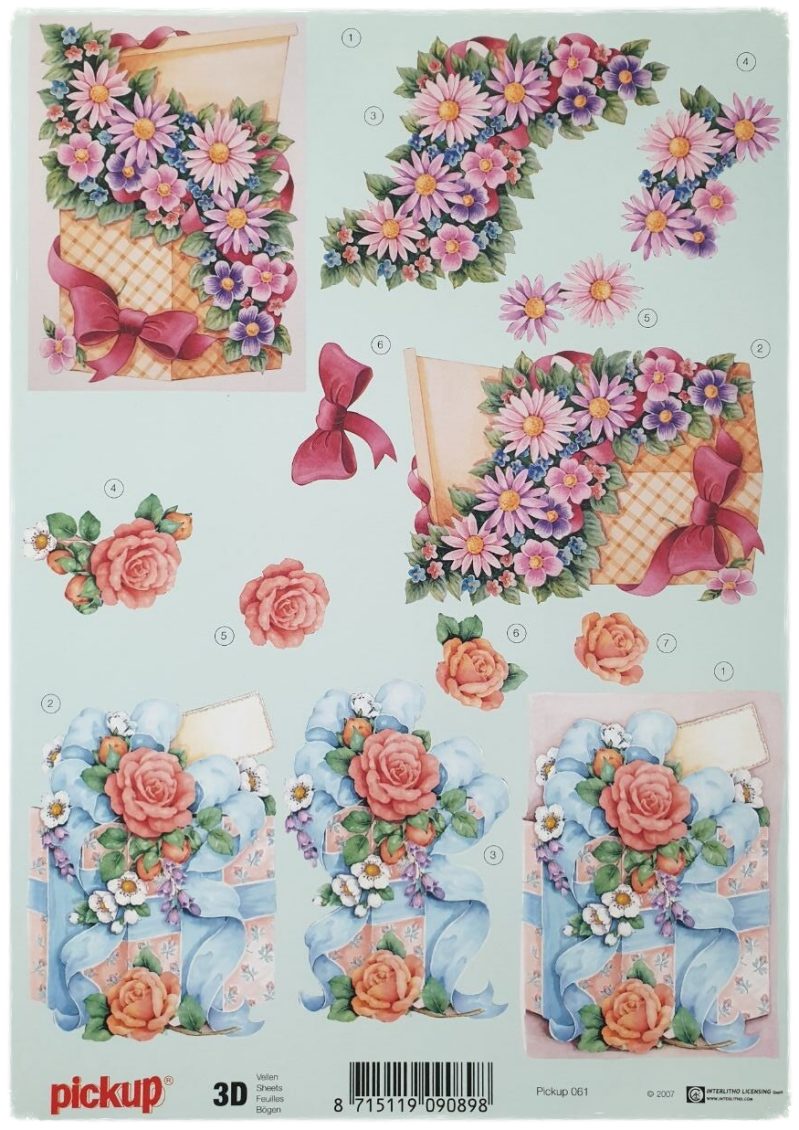 3D Knipvel - Bloemen met Geschenk - 061