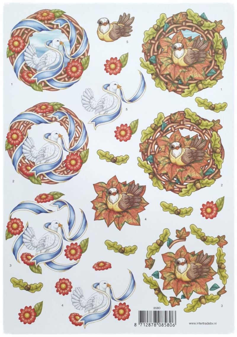 3D Knipvel - Vogels in de Herfst - 8580