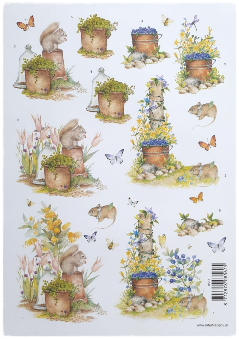 3D Knipvel - Dieren, Bloemen en Planten in de Lente - 8561