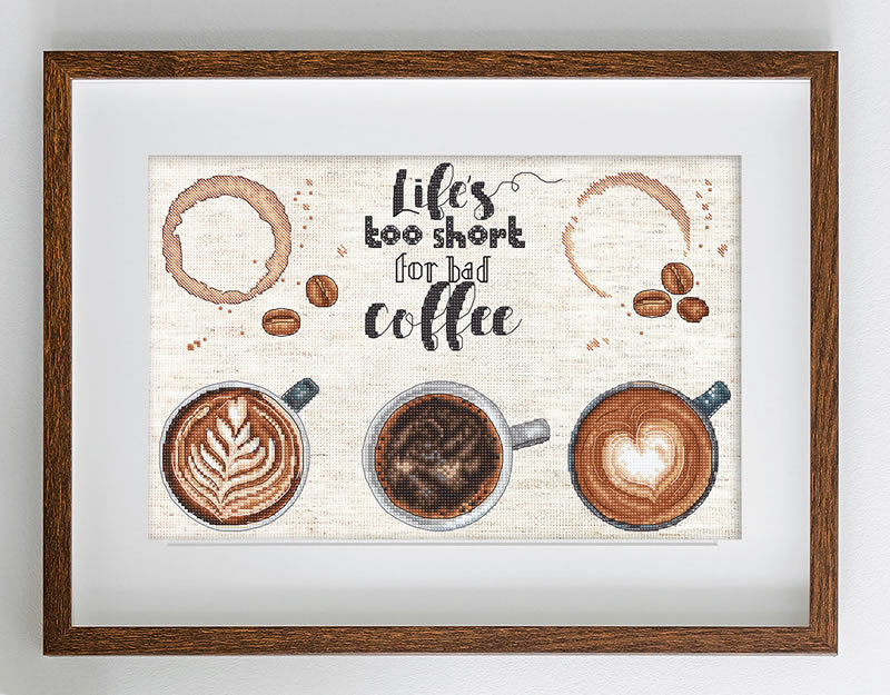 Borduurpakket - Life's Too Short For Bad Coffee L8097