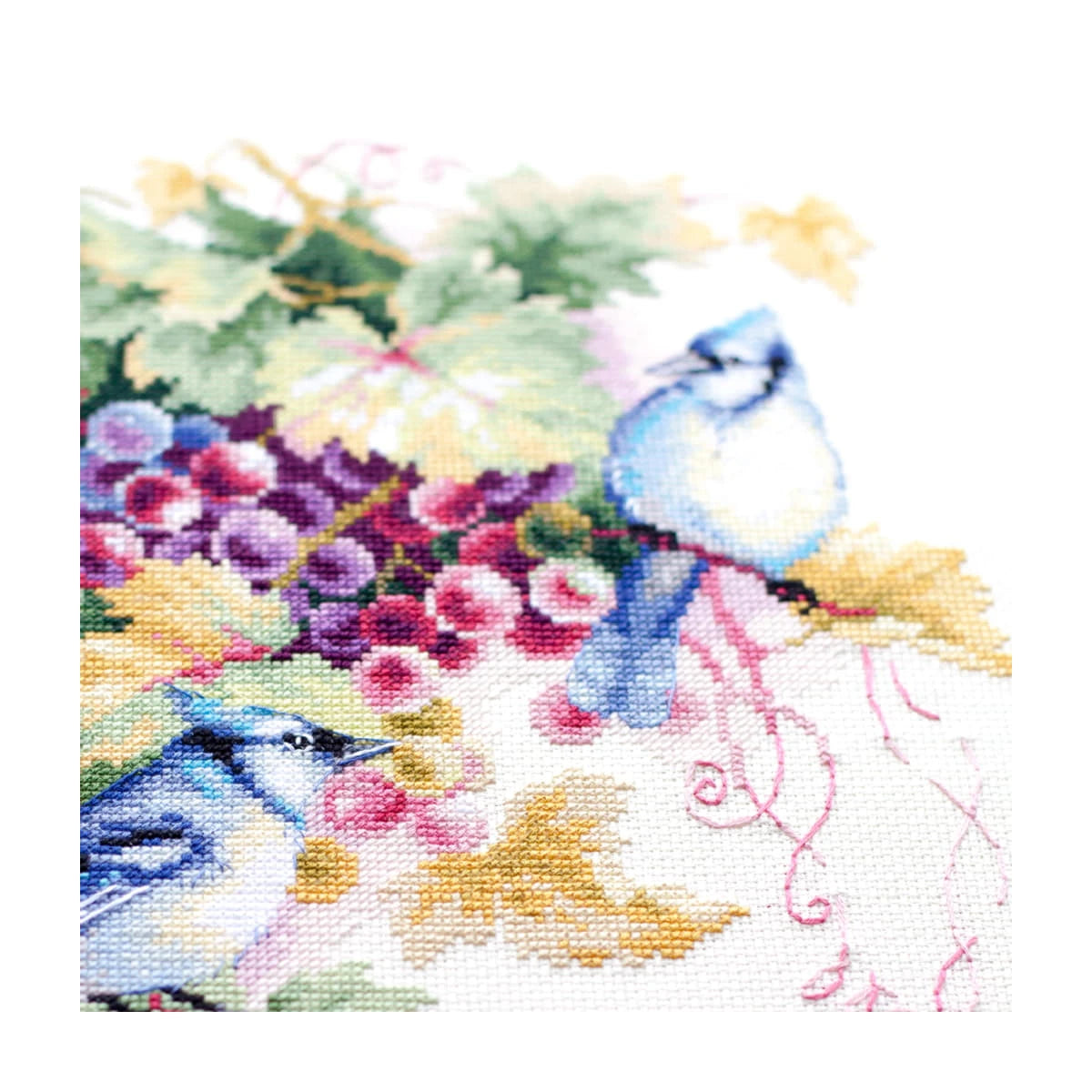 Embroidery kit - Blue Jay And Grapes 130-022