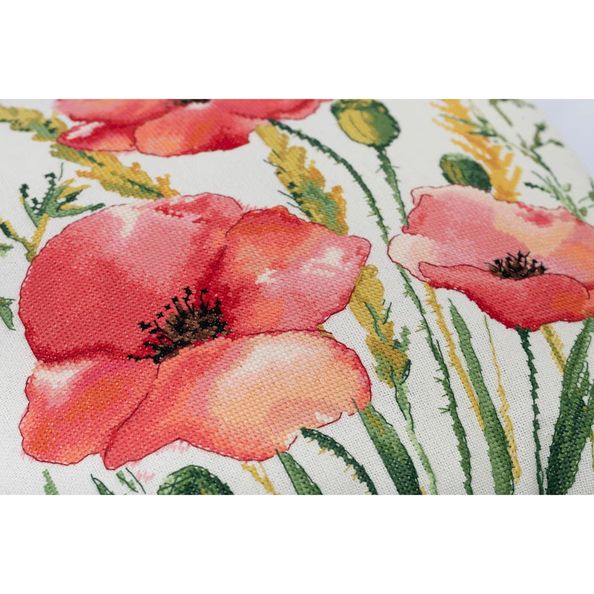 Kit de broderie pour coussin – Coquelicots écarlates PPD-7337