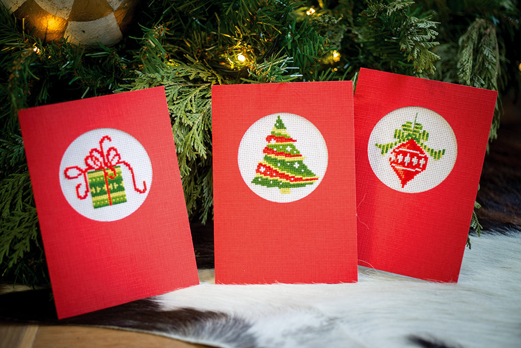 Wenskaart Borduurpakket - Kerst 1 - Set Van 3