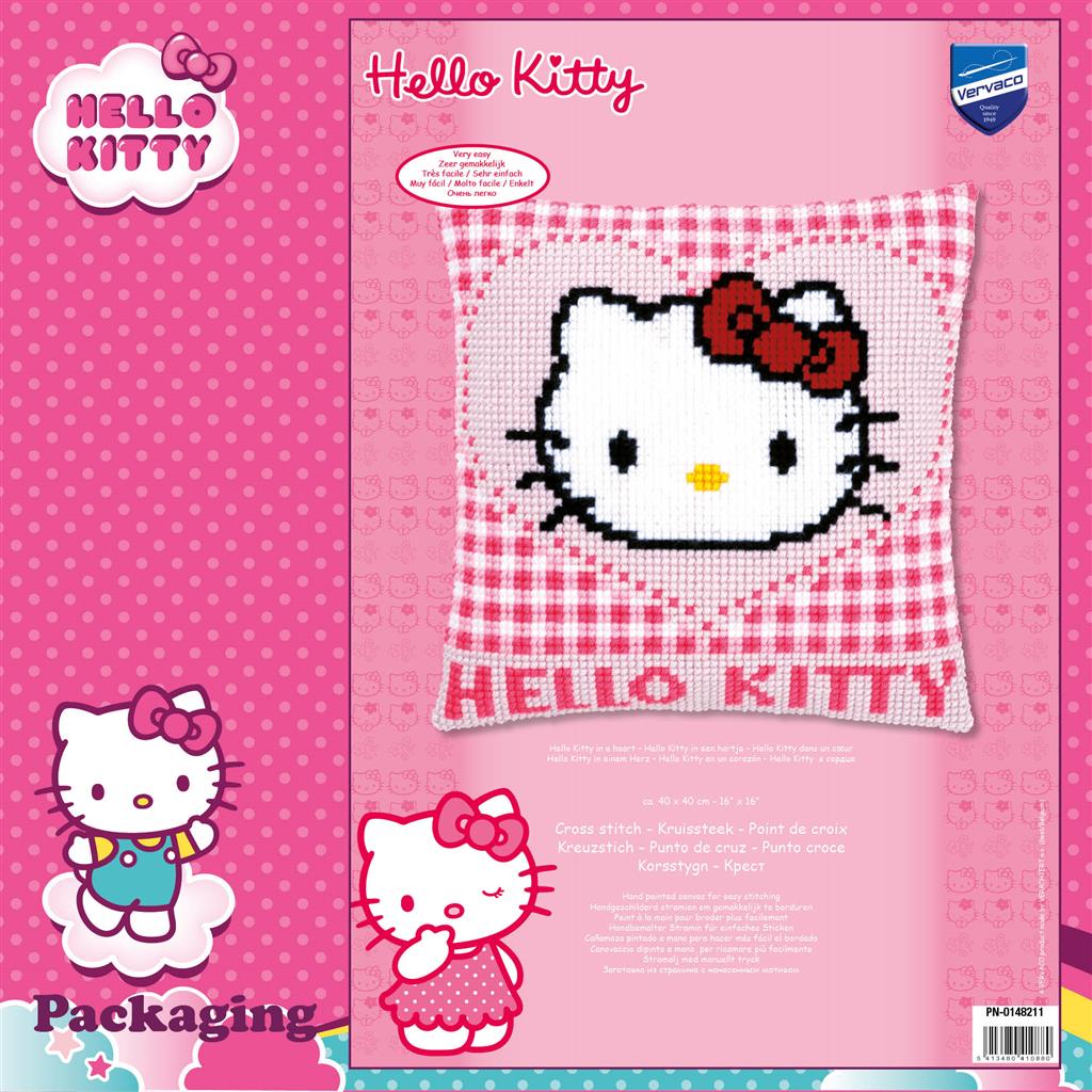 Kussen Borduurpakket - Hello Kitty In Hartje PN-0148211