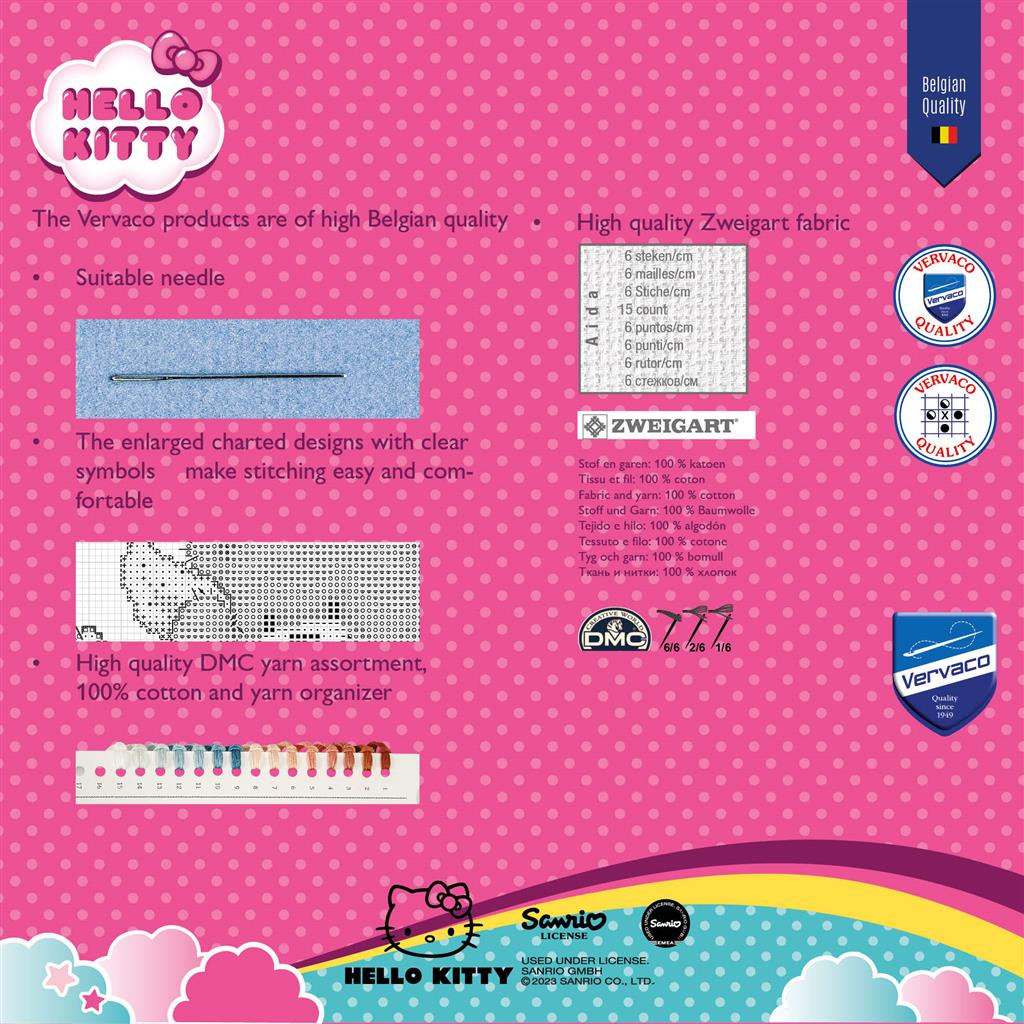 Kit de broderie - Kit de serviettes Hello Kitty dans la salle de bain - 50x100 cm