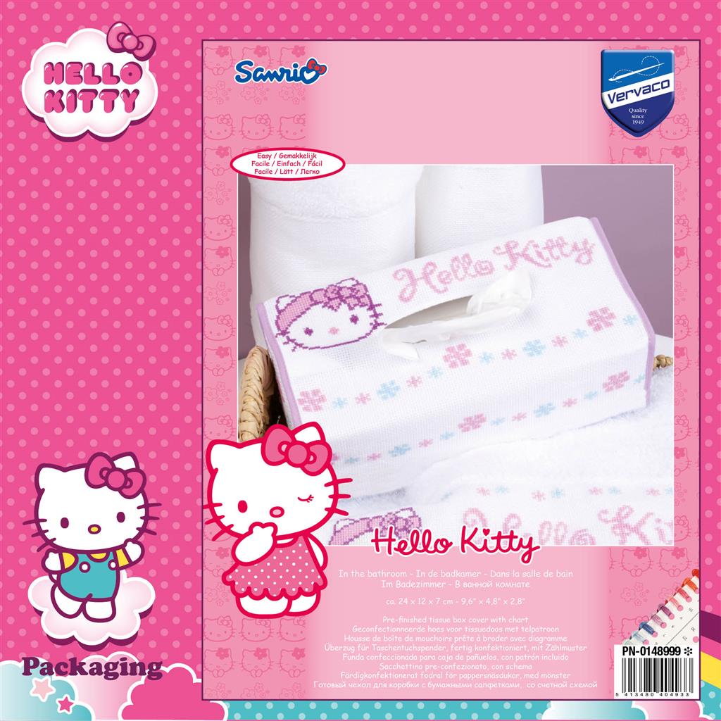 Kit de broderie - Boîte à mouchoirs Hello Kitty dans la salle de bain PN-0148999