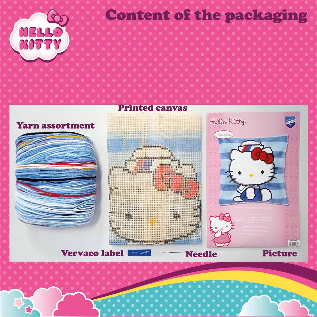 Kussen Borduurpakket - Hello Kitty In Marine PN-0149831