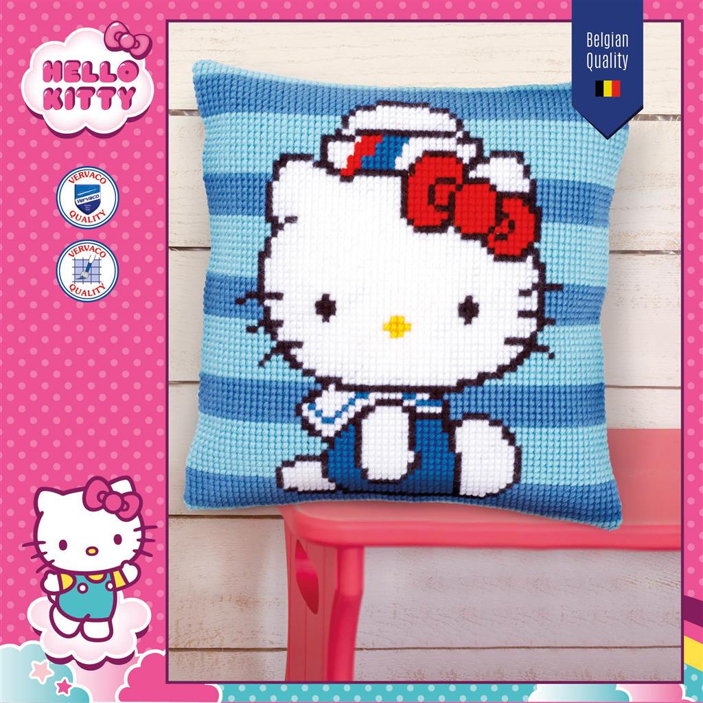 Kussen Borduurpakket - Hello Kitty In Marine PN-0149831