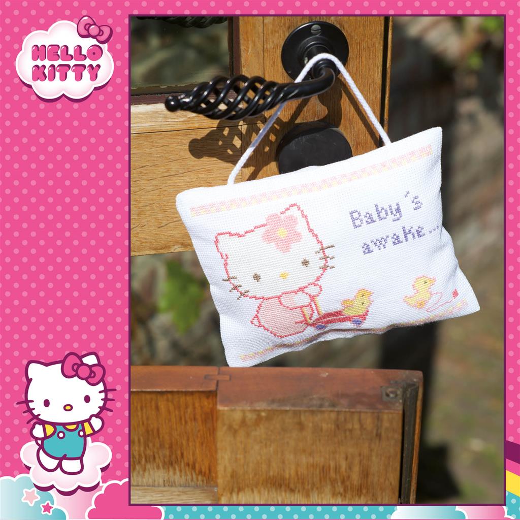 Borduurpakket Hanger - Hello Kitty Slaapt / Is Wakker PN-0150203