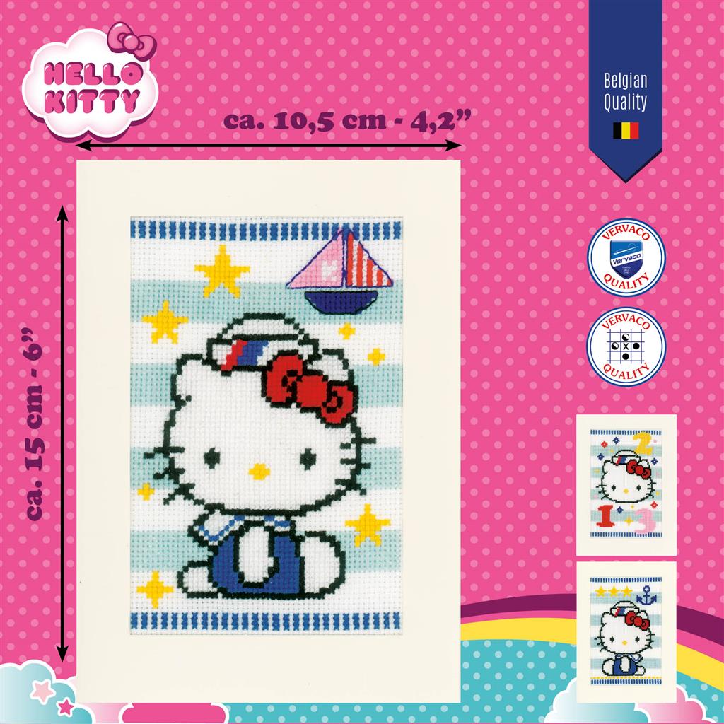 Kit de broderie pour cartes de vœux - Hello Kitty - Lot de 3 PN-0150686