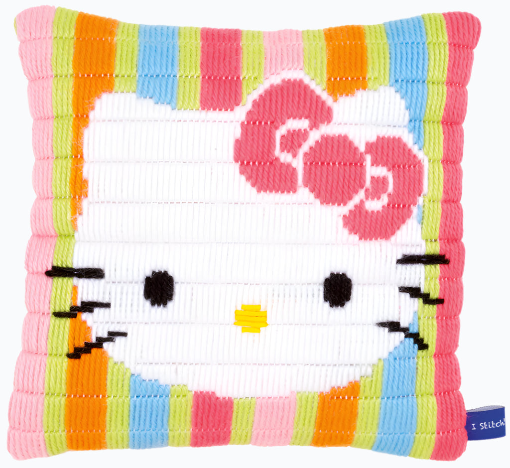 Kussen Borduurpakket - Spansteekkussen Hello Kitty Gestreept PN-0153797