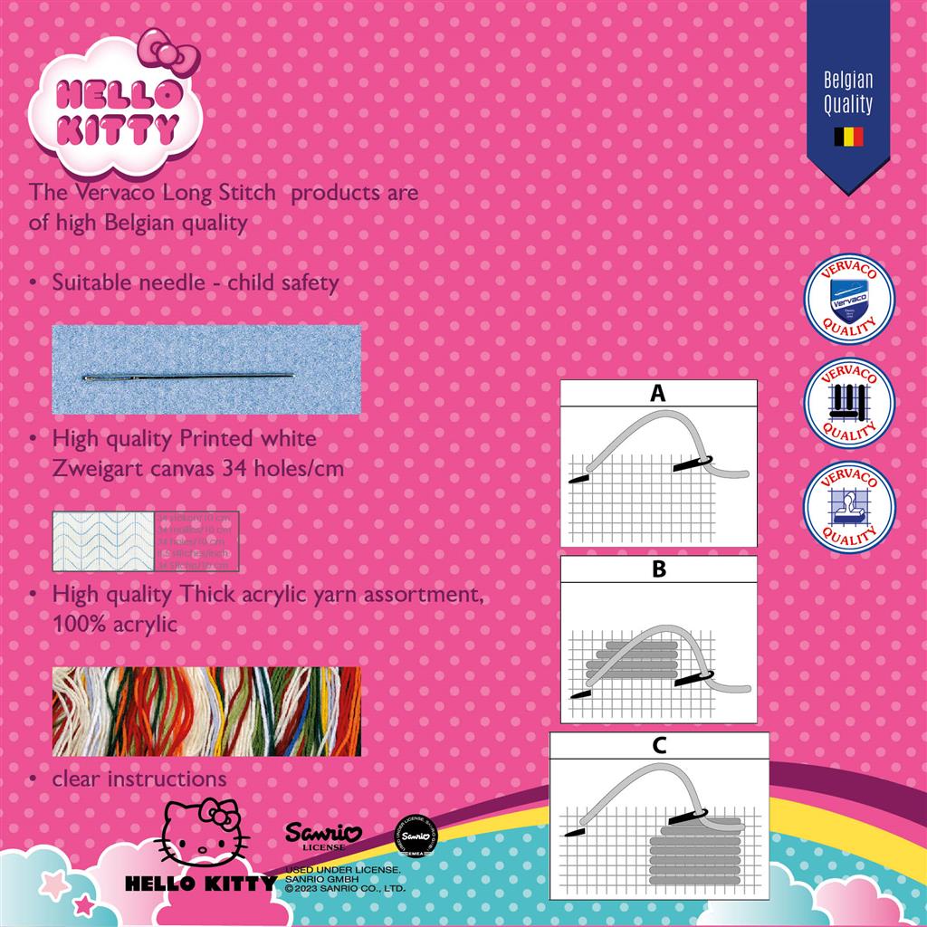 Kussen Borduurpakket - Spansteekkussen Hello Kitty Gestreept PN-0153797