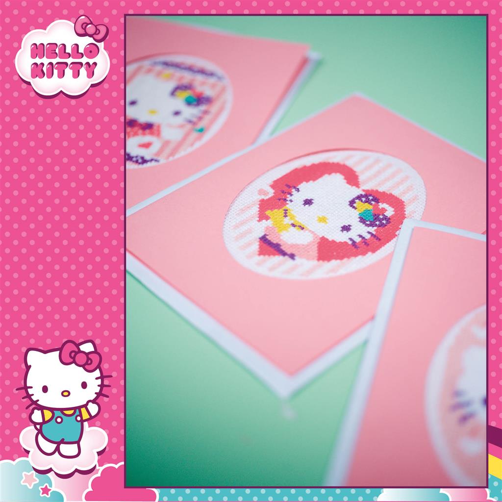 Kit de broderie pour cartes de vœux – Hello Kitty – Lot de 3 pièces PN-0174595
