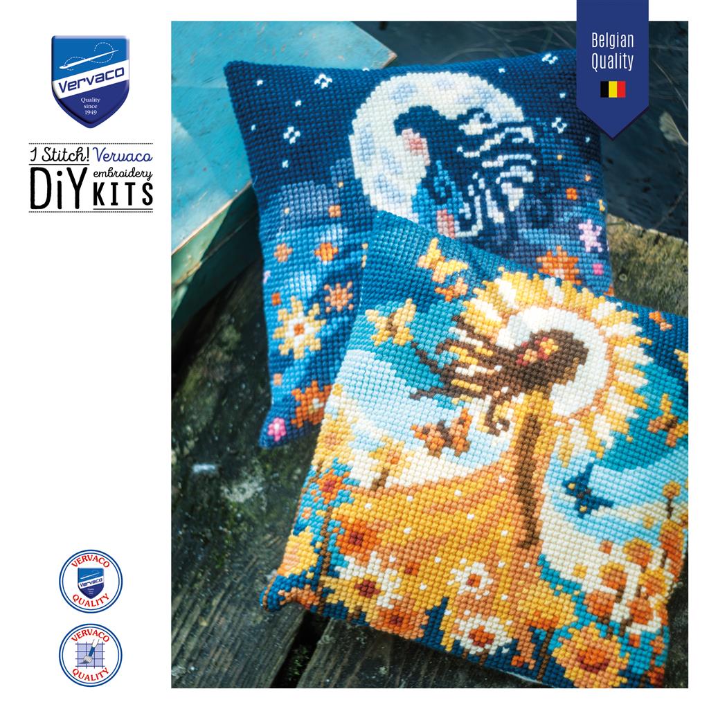 Cushion Embroidery Kit - Girl With The Moon PN-0212136