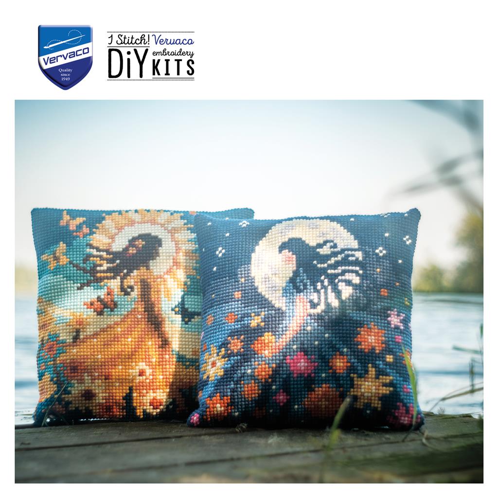 Cushion Embroidery Kit - Girl With The Moon PN-0212136