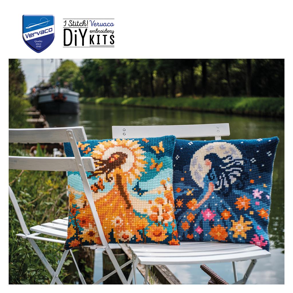 Cushion Embroidery Kit - Girl With The Moon PN-0212136