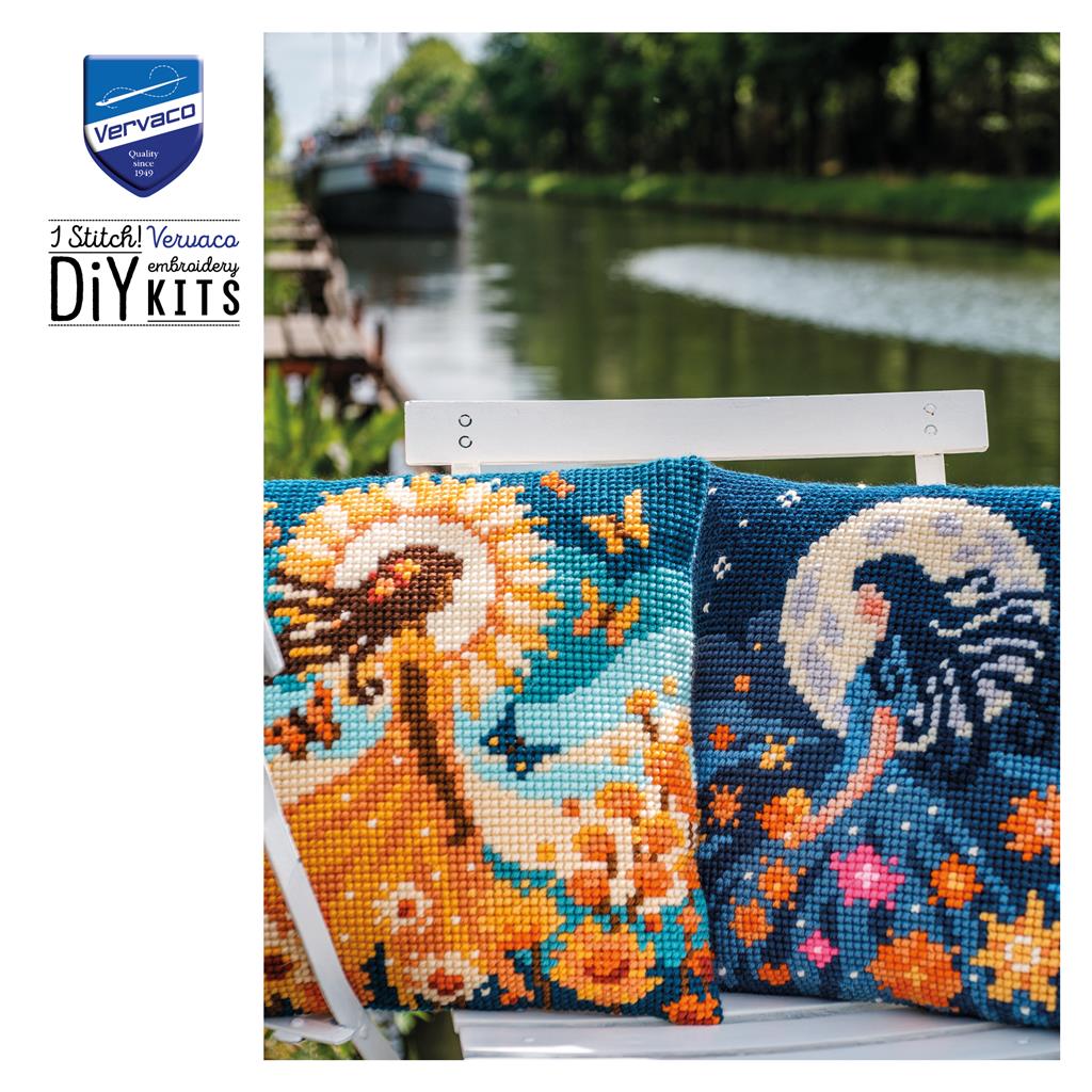 Cushion Embroidery Kit - Girl With The Moon PN-0212136
