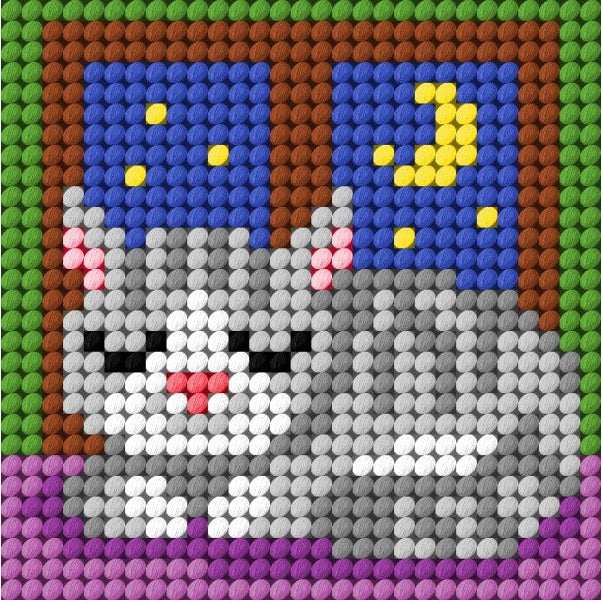 Borduurpakket Voor Kinderen - Slapende Kat SA9647