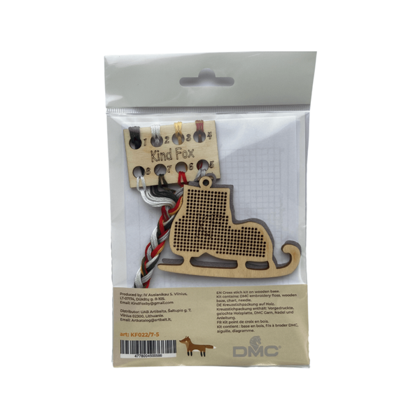 Borduurpakket Kerstboomhanger - Grey Christmas Skate