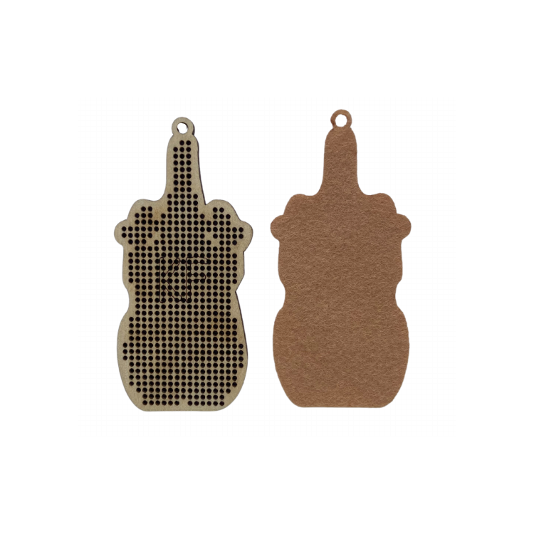 Borduurpakket Kerstboomhanger - Gnome In A Brown Hat