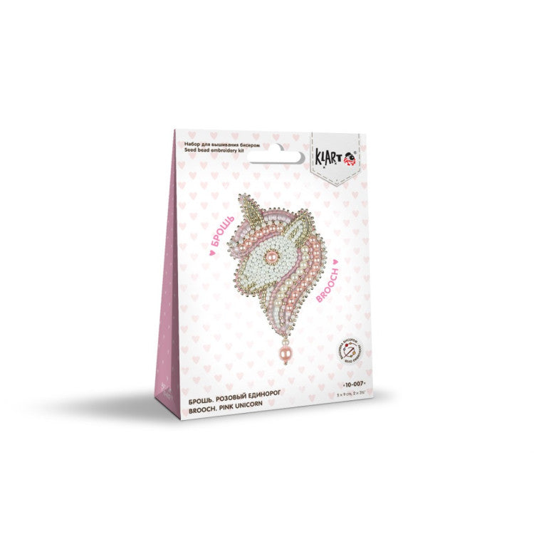 Kit de broderie de perles - Broche - Licorne rose KL10-007