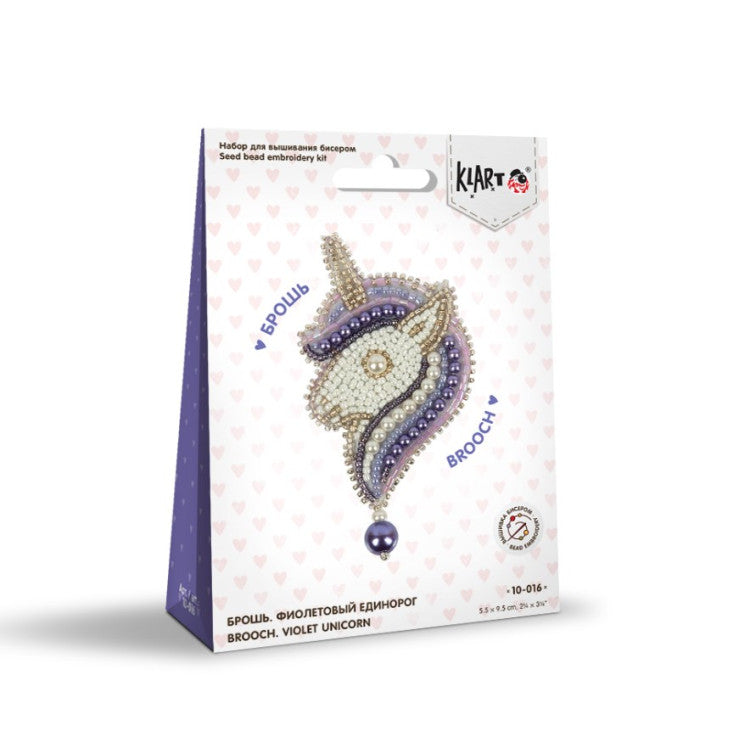 Kit de broderie de perles - Broche - Licorne violette KL10-016