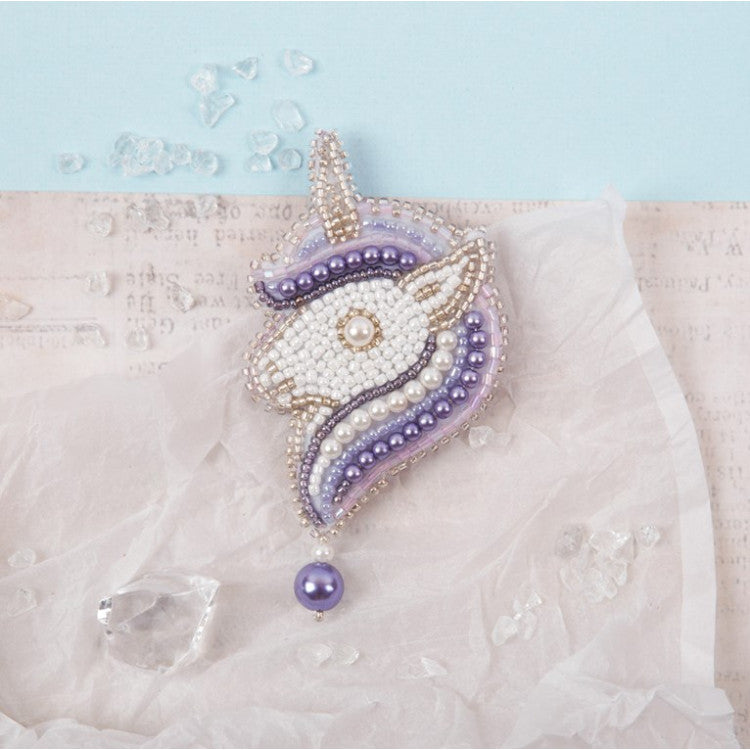 Kit de broderie de perles - Broche - Licorne violette KL10-016