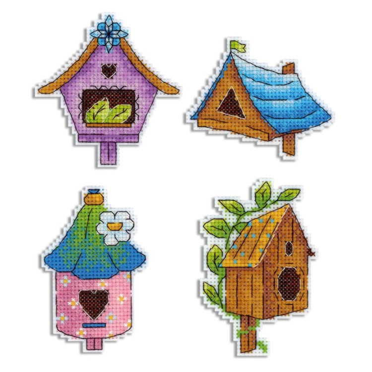Embroidery Kit Magnets - Bird House