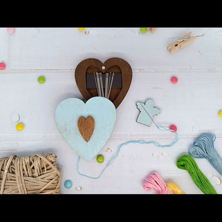 Magneet Naalddoosje - Blue Heart