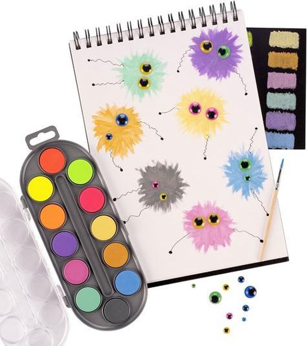 Watercolor Set - Metallic &amp; Neon - 12 Pieces