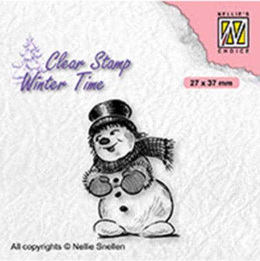 Clear Stamp - Winter Time - Shy Snowman With Top Hat WT006