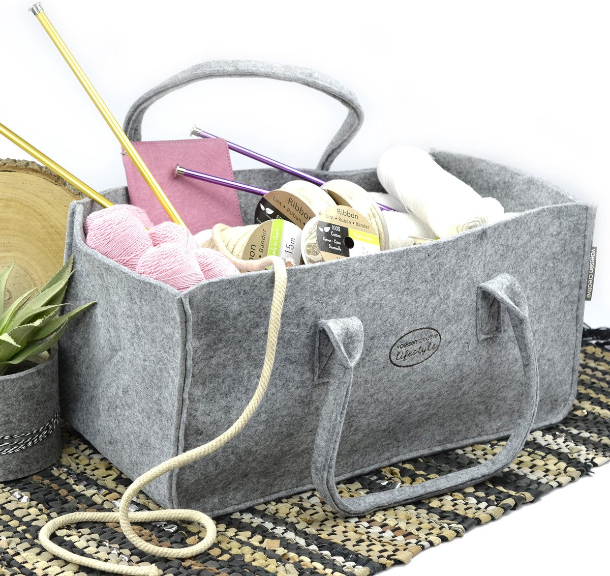 Felt Carrier Bag - Grey