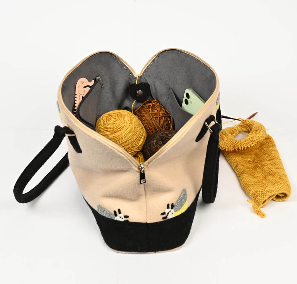 KnitPro Bumblebee Schoudertas - 40x14x26cm