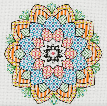 Borduurpakket Blackwork - Mandala ABW0010