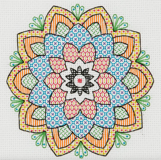 Borduurpakket Blackwork - Mandala ABW0010