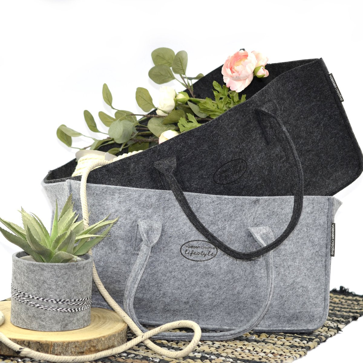 Felt Carrier Bag - Grey