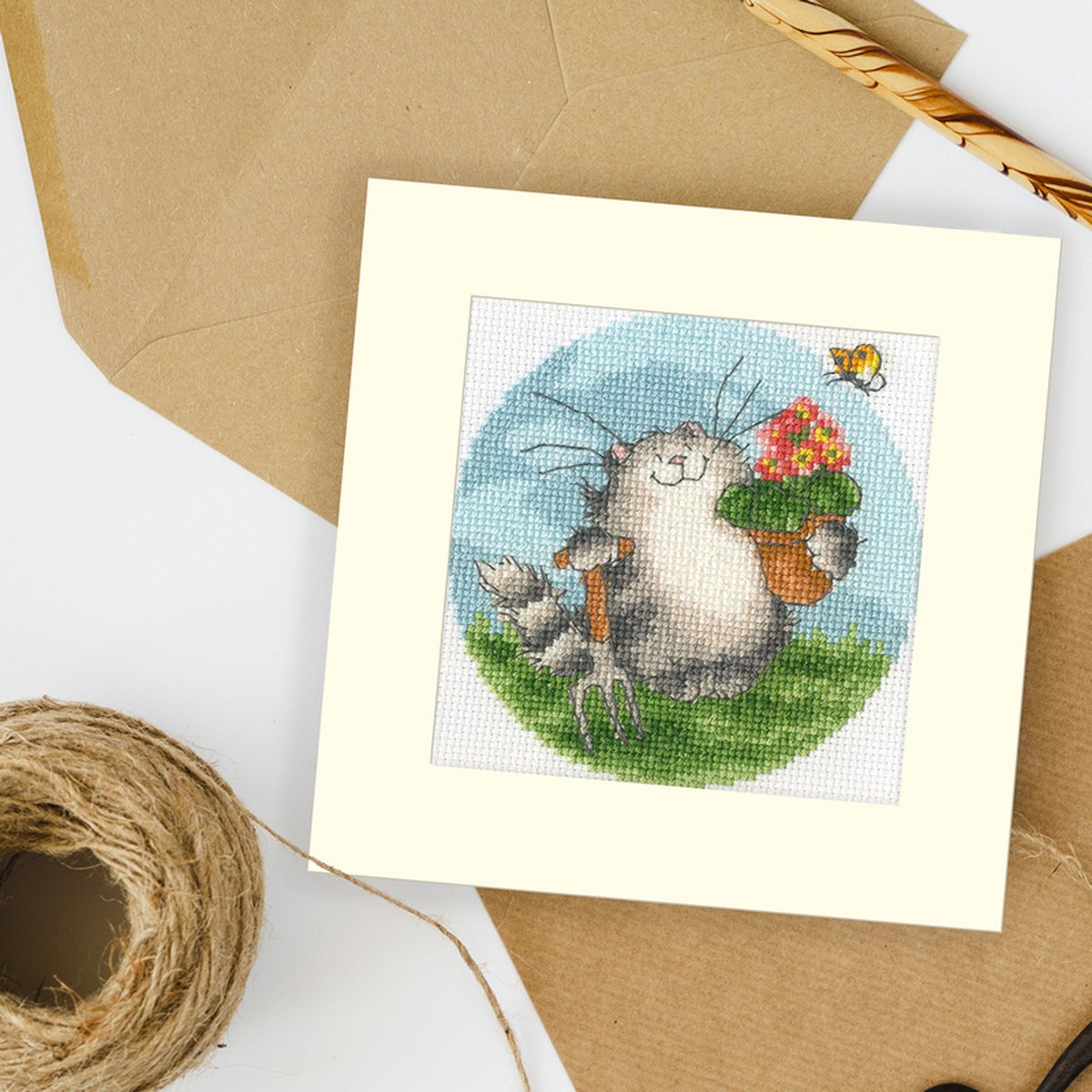 Greeting Card Embroidery Kit - Seeds of Love XGC46